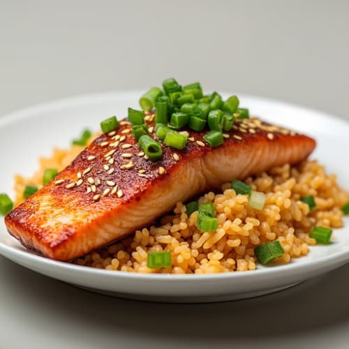 Honey-Glazed Sesame Salmon with Ginger Rice