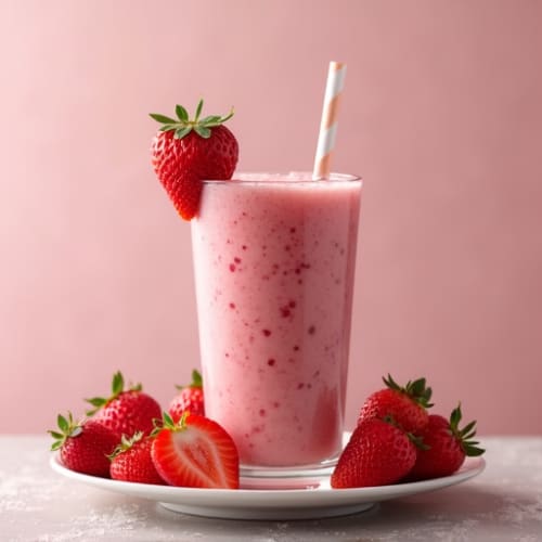 Strawberry Protein Smoothie with Almond Butter