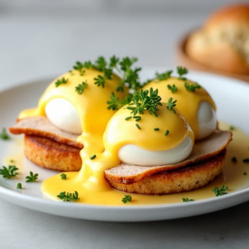 Silky Poached Eggs with Herb-Roasted Turkey and Hollandaise