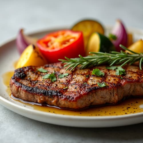 Garlic-Herb Seared Steak with Roasted Vegetables