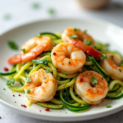 Lemon Garlic Shrimp with Zucchini Noodles