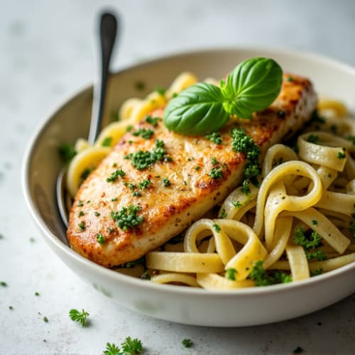 Creamy Pesto Chicken Pasta with Fresh Herbs