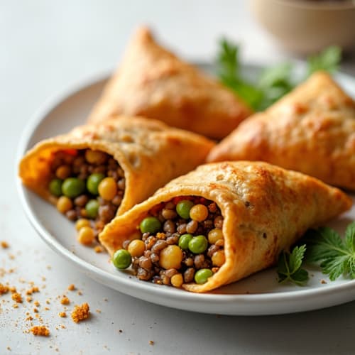 Crispy Baked Lentil-Potato Samosas