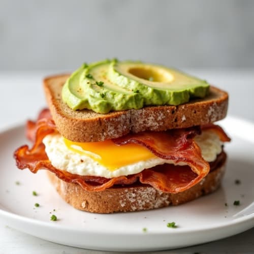 Crispy Turkey Bacon and Smashed Avocado Sandwich