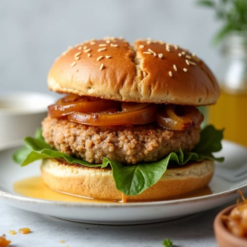 Lean Turkey Burger with Caramelized Onions