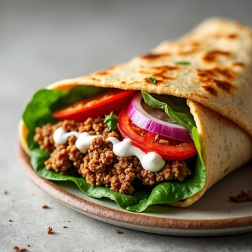 Spiced Beef Roti Wrap with Flaky Flatbread