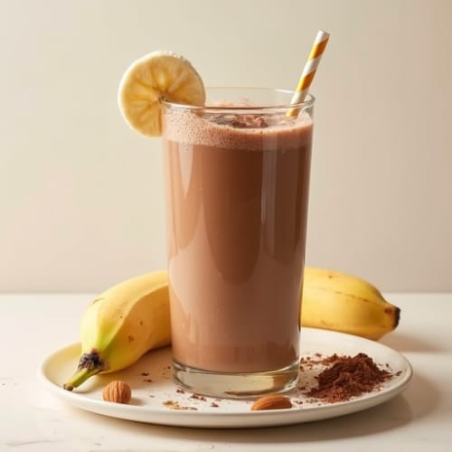 Silky Chocolate Protein Smoothie with Almond Butter