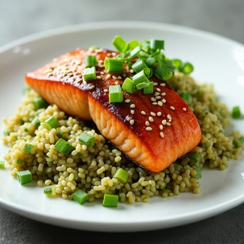 Miso Glazed Salmon with Green Tea Rice