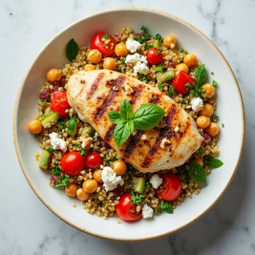 Herb-Roasted Mediterranean Quinoa with Toasted Pine Nuts