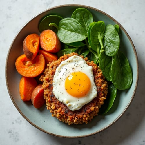 Lean Turkey Burger Bowl with Roasted Sweet Potato