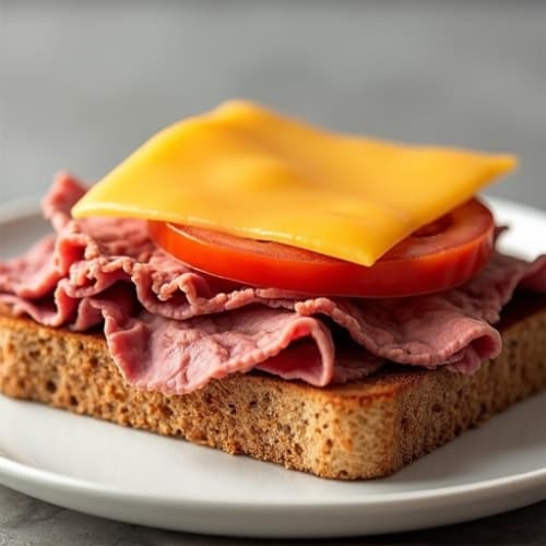 Lean Roast Beef and Sharp Cheddar Open-Face Melt