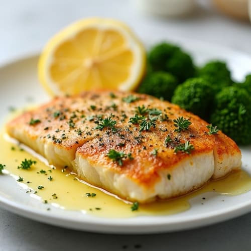 Herb-Crusted Pan Seared Red Snapper with Lemon Butter Sauce