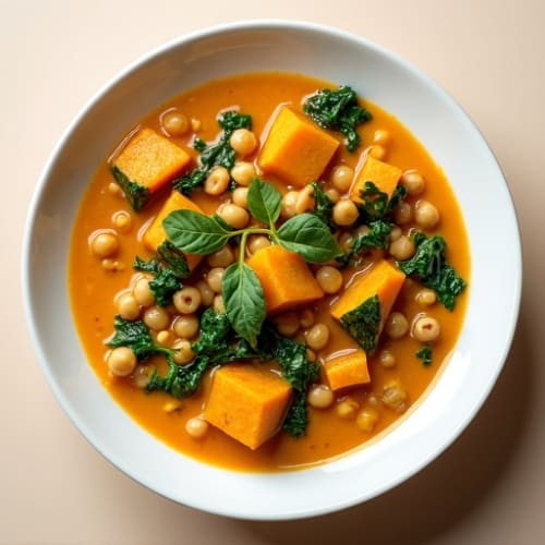 Creamy Coconut Red Lentil Curry with Sweet Potatoes