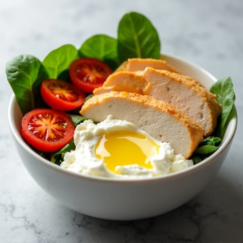 Cottage Cheese and Sliced Chicken Breast Bowl