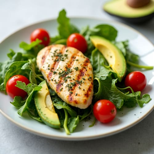 Herb-Lemon Grilled Chicken with Fresh Arugula Salad