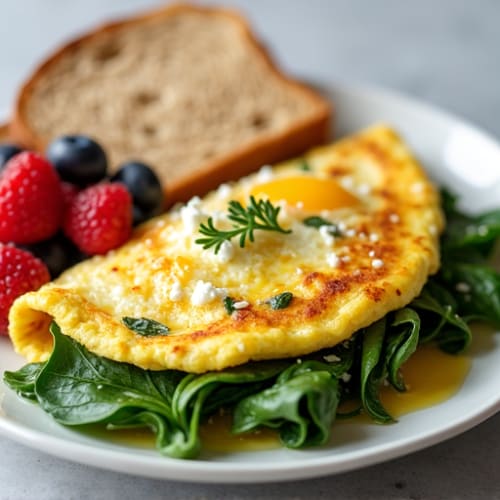 Egg White Omelette with Spinach and Feta