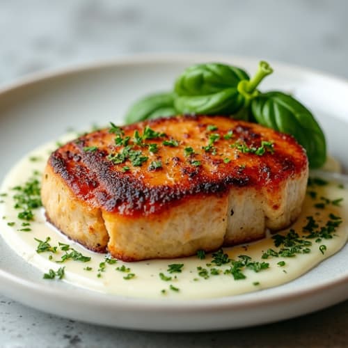 Crispy Pan-Seared Duck Breast with Herb Sauce