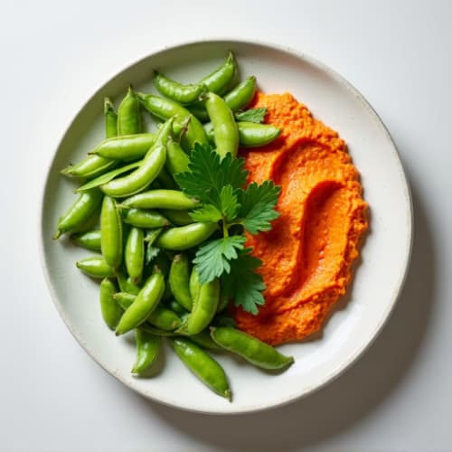 Edamame and Roasted Red Pepper Hummus Plate