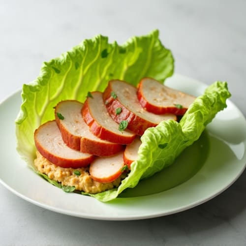 Turkey and Hummus Lettuce Wraps