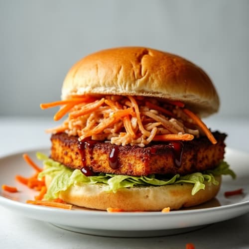 Smoky BBQ Tempeh Sandwich with Crispy Slaw