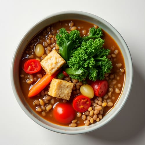 Lentil and Vegetable Stew with Baby Kale
