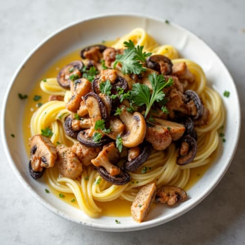 Garlic Butter Seared Mushroom Medley with Tempeh