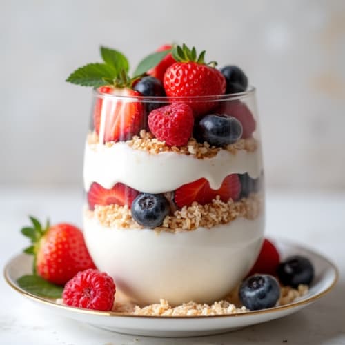 Greek Yogurt Parfait with Mixed Berries and Almond Butter