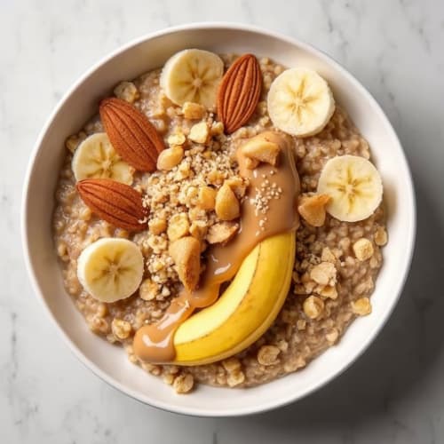 Energizing Banana Almond Oatmeal Bowl