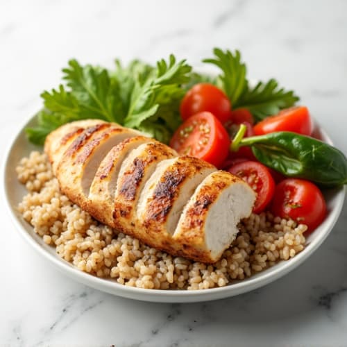 Grilled Turkey and Vegetable Rice Plate