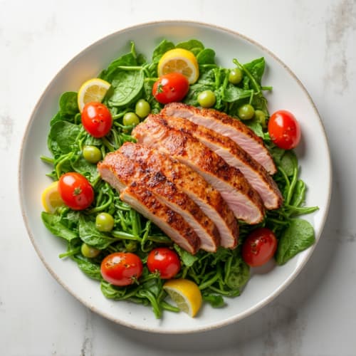 Seared Tuna Salad with Mixed Greens and Edamame