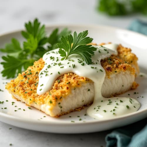 Herb-Crusted Lemon Garlic Baked Cod