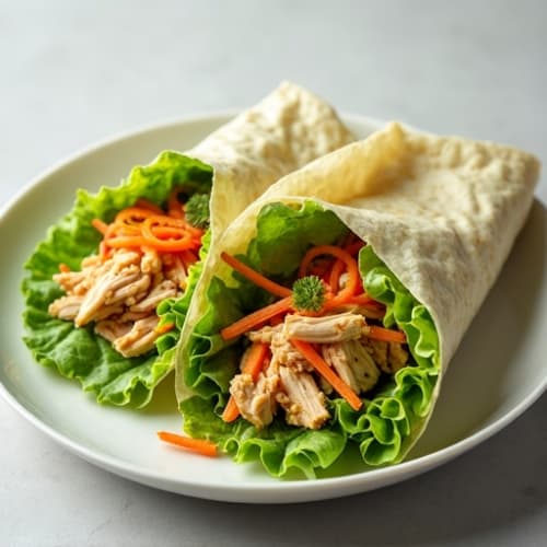Shredded Chicken Fresh Rice Wraps