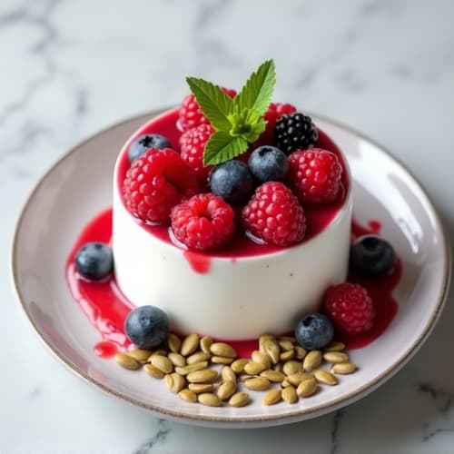 Greek Yogurt with Mixed Berries and Pumpkin Seeds