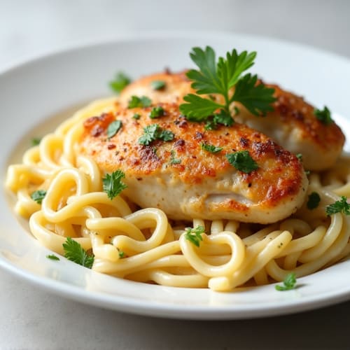 Creamy Herb-Roasted Chicken Cauliflower Alfredo