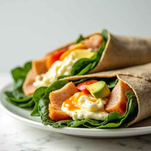 Turkey and Egg White Wrap with Spinach