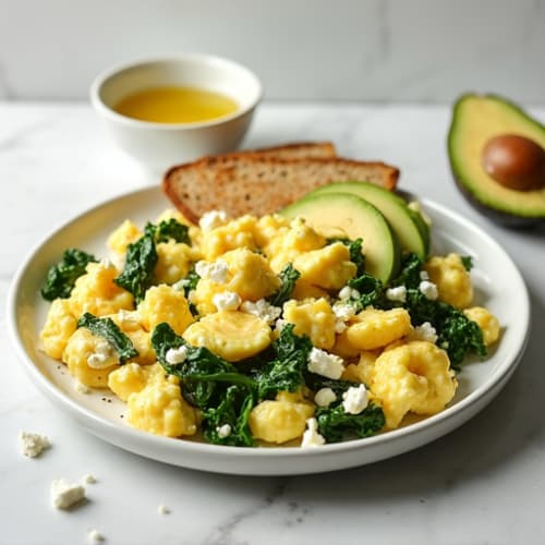 Egg White Scramble with Spinach and Feta