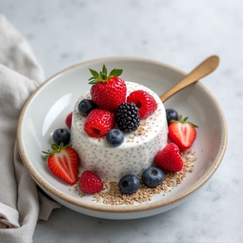 Creamy Coconut Chia Pudding with Fresh Berries