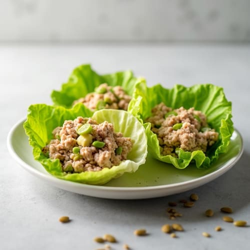 Tuna Salad Lettuce Wraps with Pumpkin Seeds
