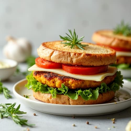 Herb-Roasted Vegetable Sandwich with Garlic Aioli