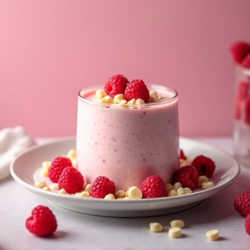 Fluffy Raspberry White Chocolate Protein Mousse