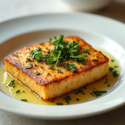 Garlic-Herb Pan Seared Tofu Steaks