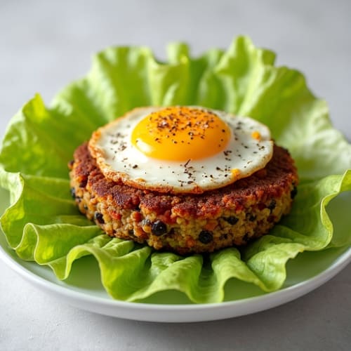 Crispy Black Bean Quinoa Burger Lettuce Wrap