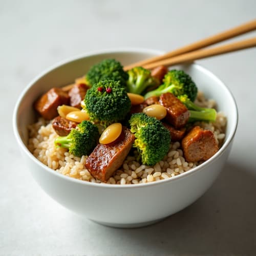 Ginger-Garlic Beef and Broccoli Rice Bowl
