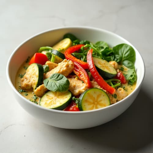 Creamy Coconut Green Curry Chicken with Vegetables