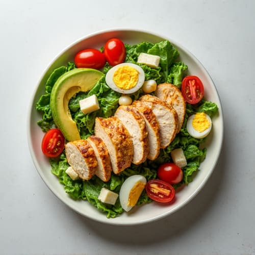 Grilled Chicken Salad with Avocado and Cherry Tomatoes