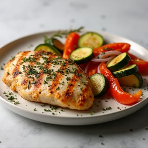 Herb-Crusted Pan Seared Chicken with Roasted Vegetables