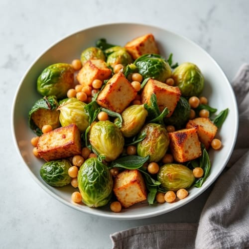 Crispy Roasted Brussels Sprouts with Garlic-Maple Glaze
