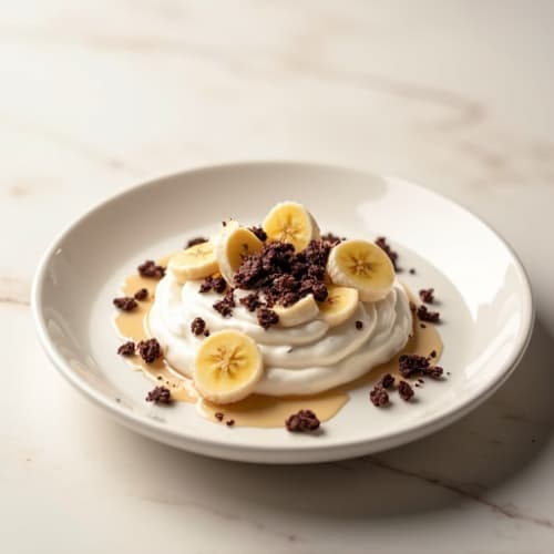 Greek Yogurt with Banana and Dark Chocolate Almond Crunch