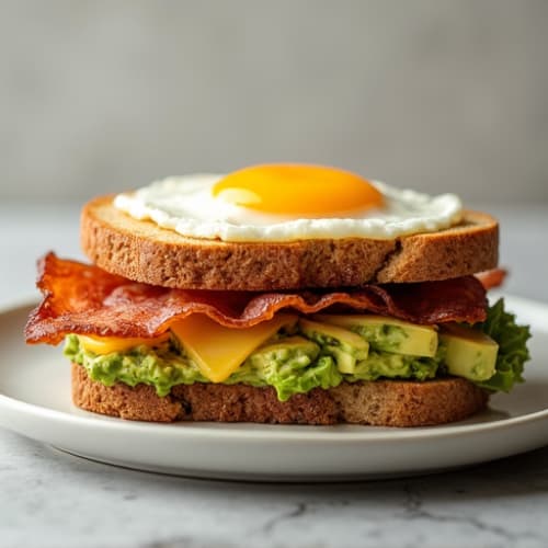 Crispy Turkey Bacon and Smashed Avocado Sandwich