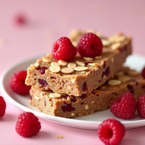 Chickpea and Almond Protein Bars with Raspberries and Dates
